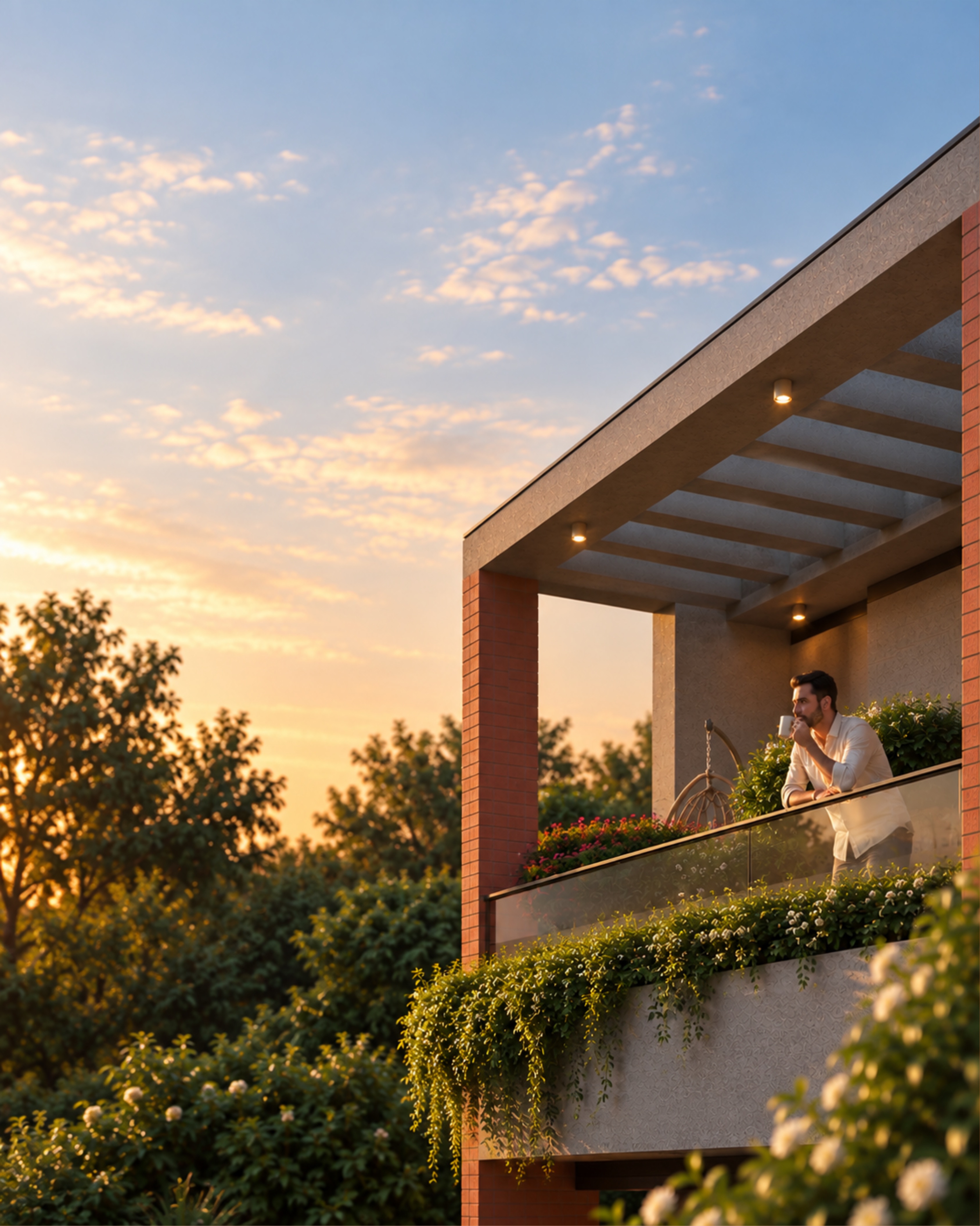Skycourt balcony surrounded by greenery