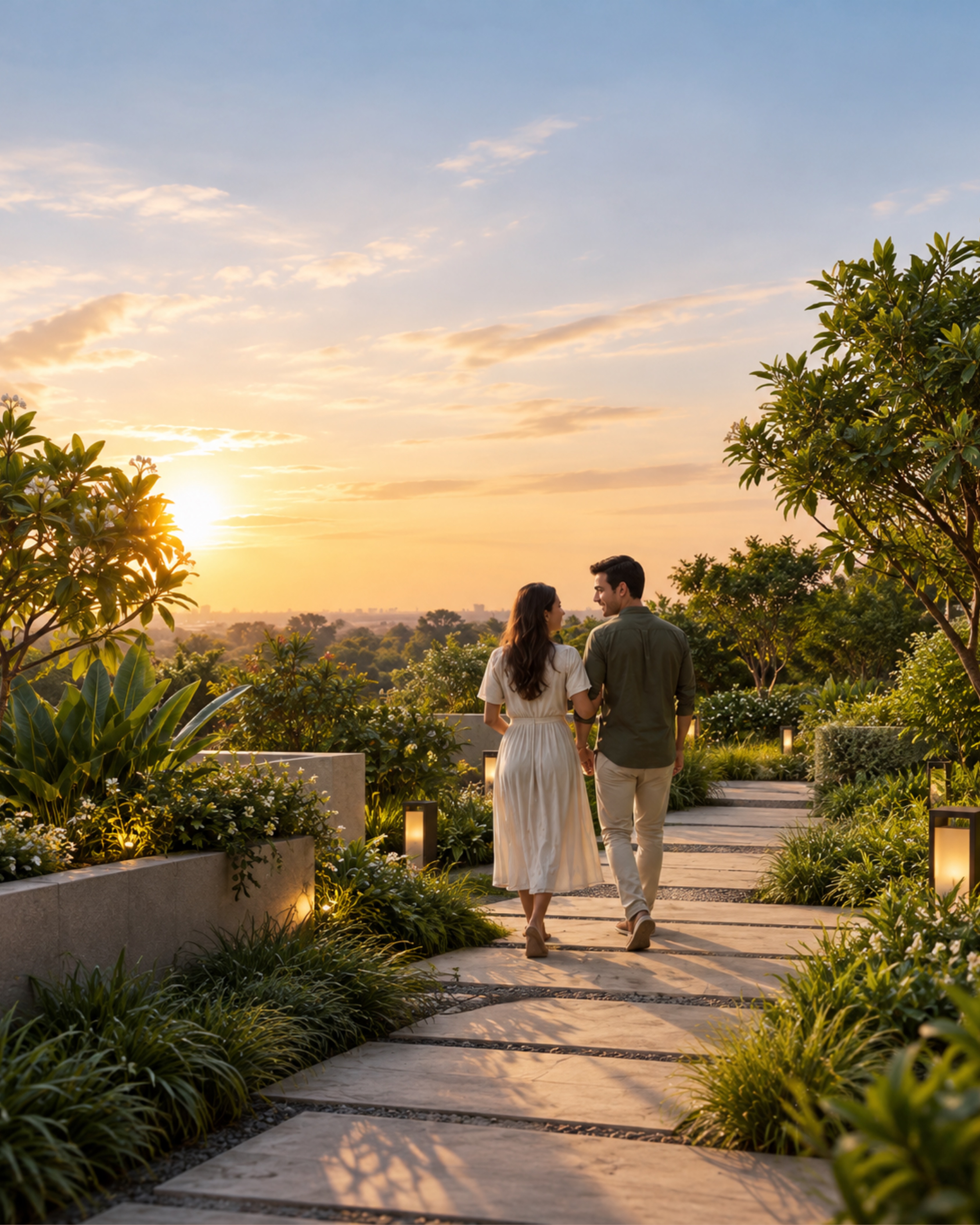Skycourt landscaped walkway